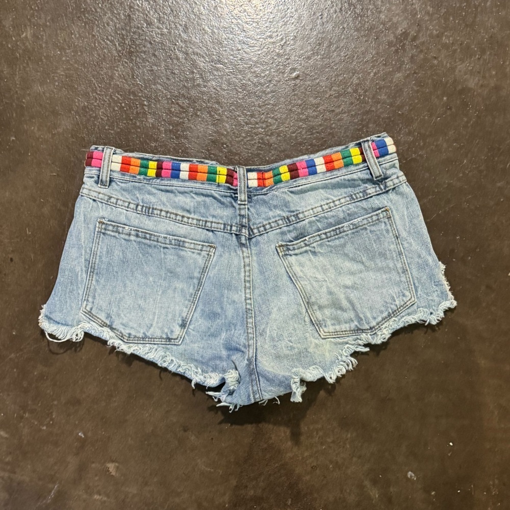 Free People Embroider Waist Denim Shorts - Picture 4 of 7